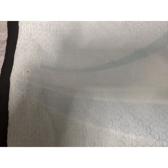 Vtg Christian Dior Multi-Color White Teal Green Black Abstract CD Monogram Scarf - Picture 9 of 15